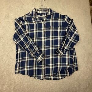 Brooks Brothers‎ 2XL Blue Plaid Cotton Long Sleeve Button Down Shirt